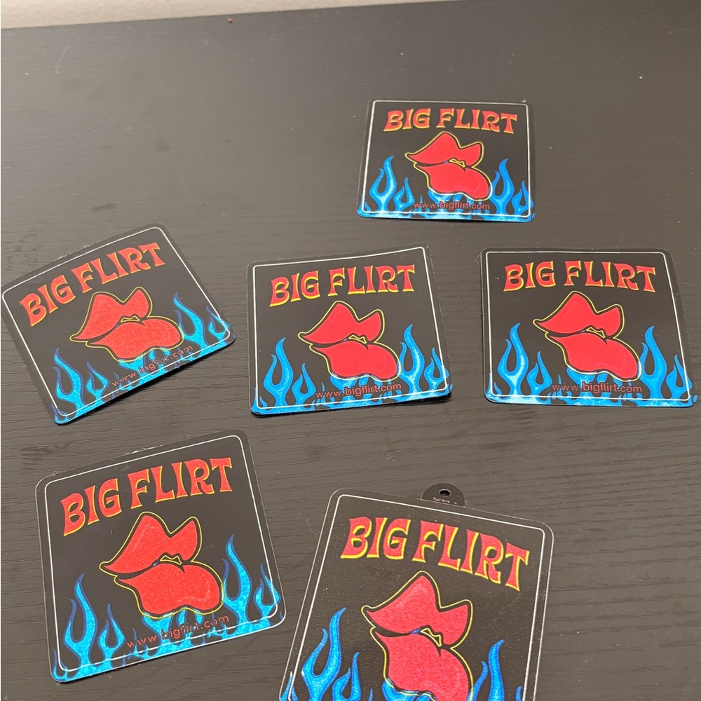 Vintage Y2K Big Flirt Red and Blue Stickers - Picture 4 of 13